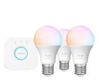 Inteligentne oświetlenie Philips Hue Essential White and color ambiance 3xŻarówka E27+ Hue Bridge 8721103103673